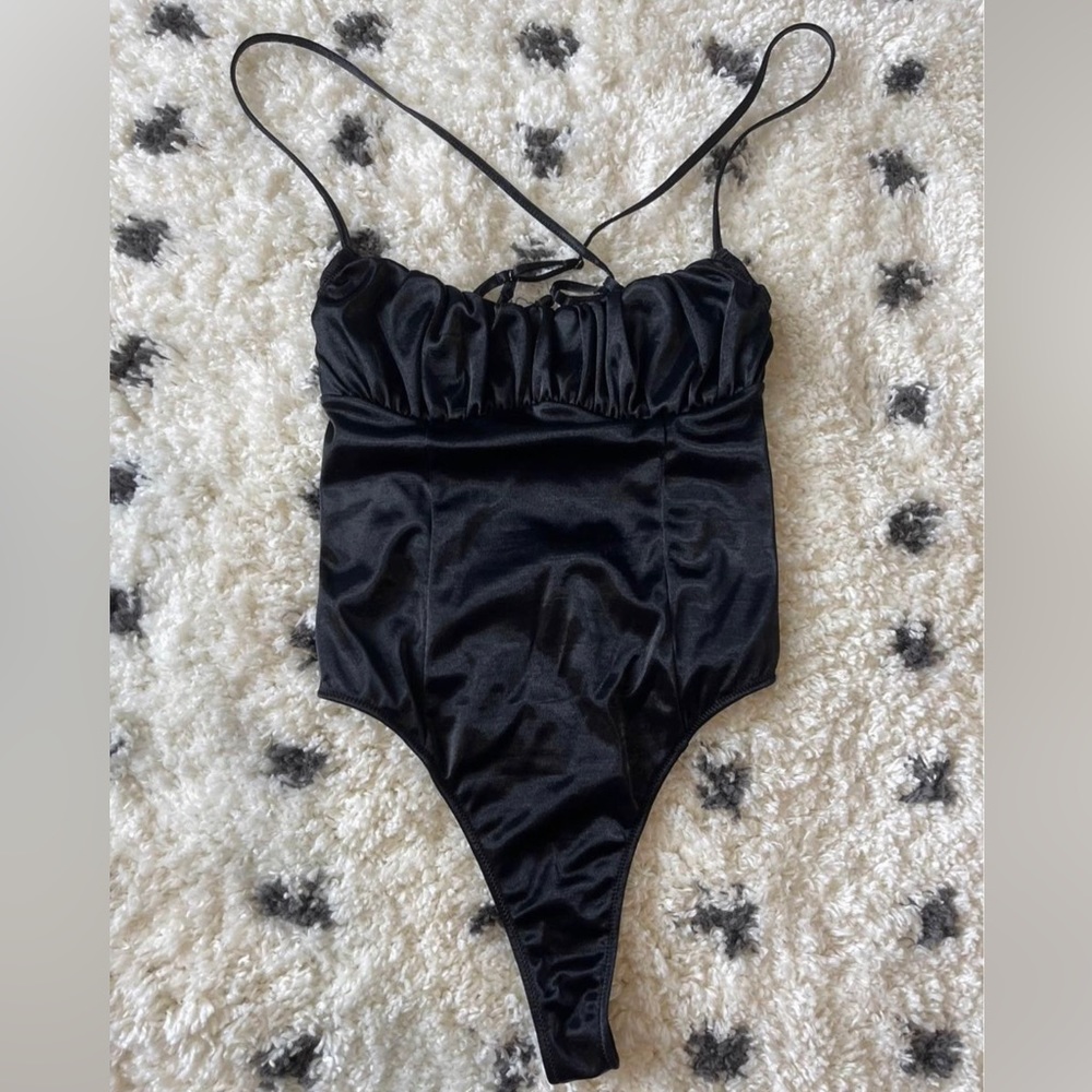 Black silk Urban Outfitters bodysuit